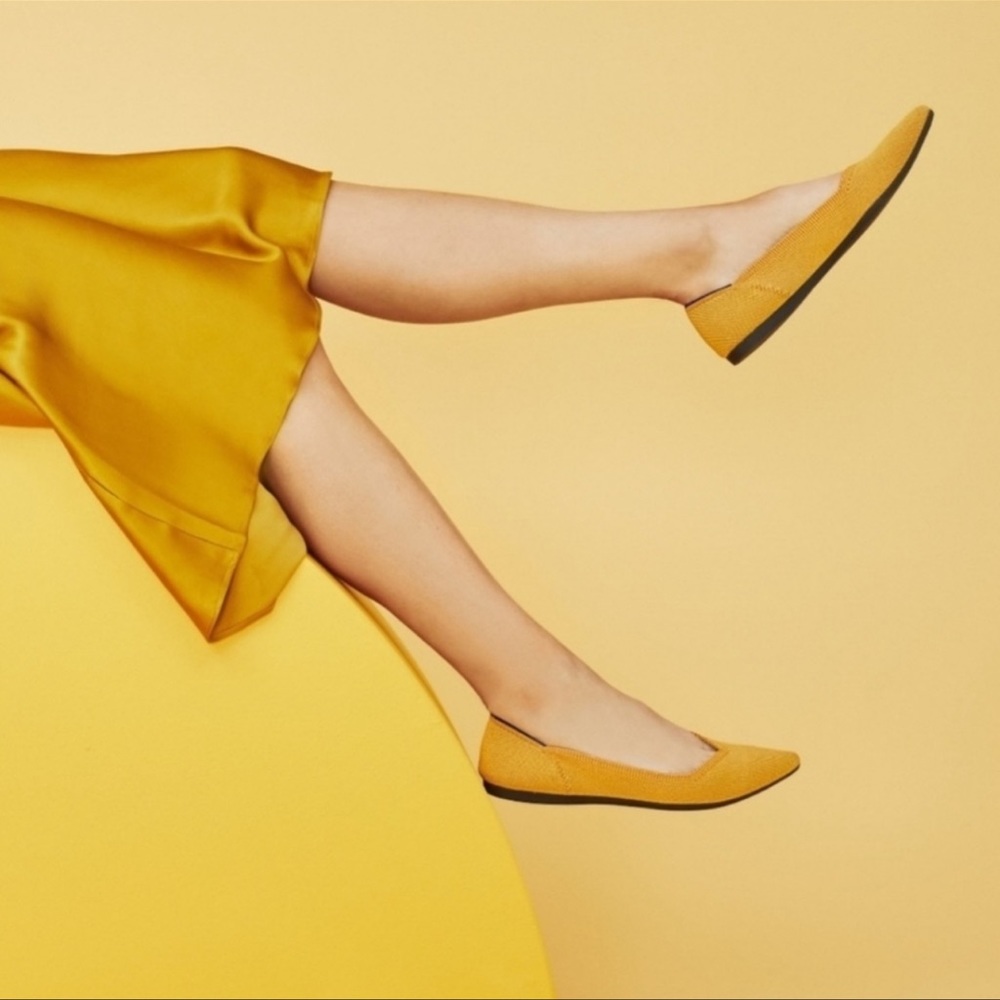 Rothy's 'The Point' Marigold Yellow Flats